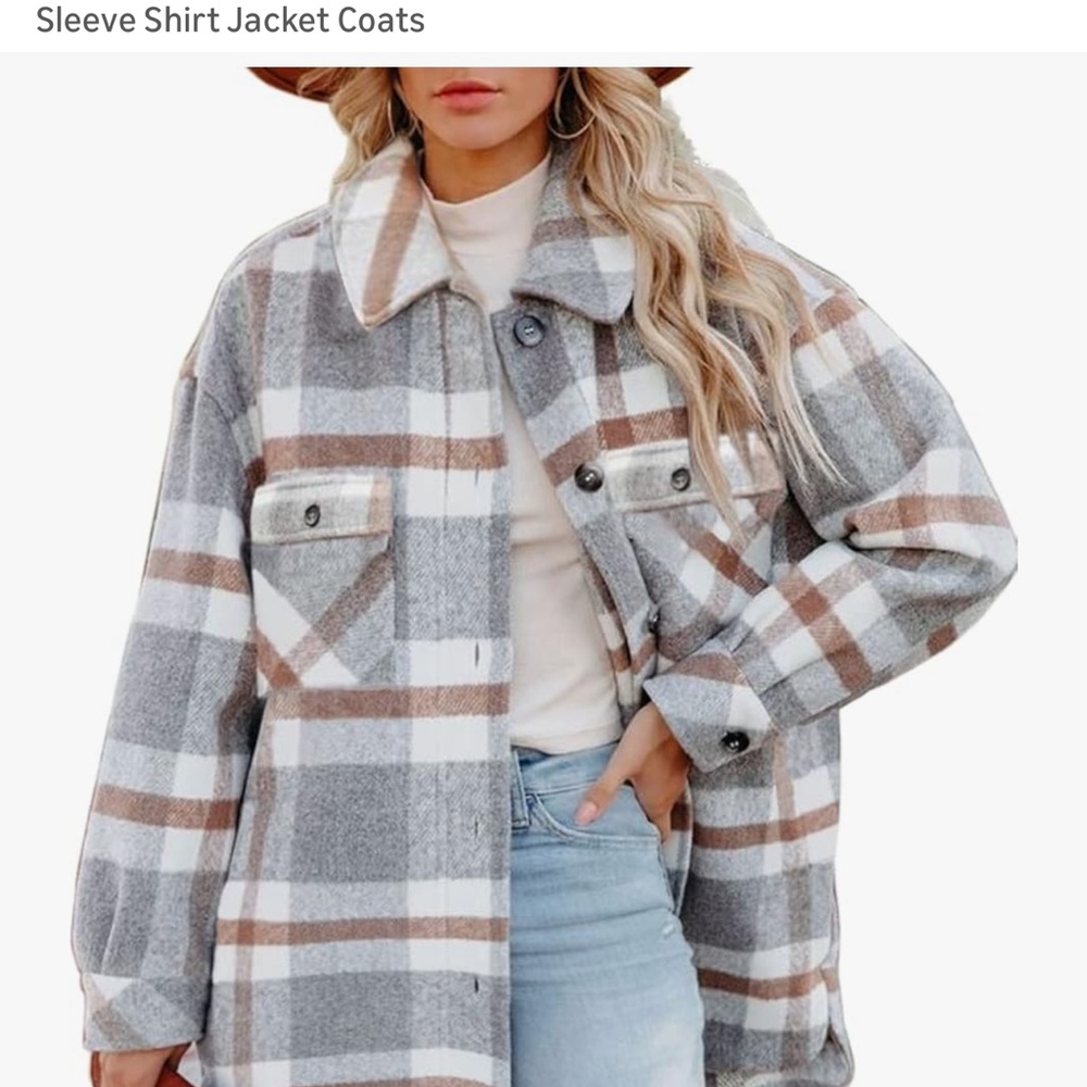 Plaid Gray and Brown Women's Jacket
